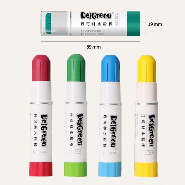 delgreen-artist-grade-solid-gouache-paint-sticks-pastels-crayons-soft-basic-macaron-12-18-colors-graffiti-water-soluble-crayons