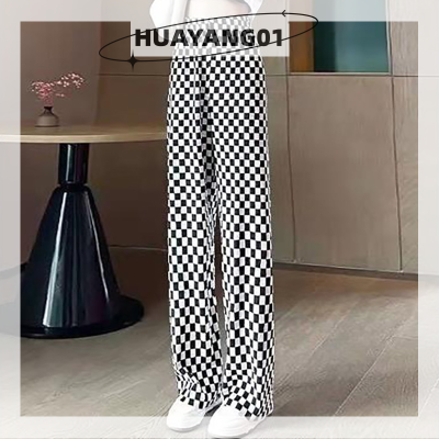 HUAYANG01 [2023 new HOT FASHION] lazlook กางเกงขากว้างทรงหลวมเอวสูงสไตล์เกาหลีกางเกงตรงฮิปฮอปแฟชั่นฤดูร้อนใหม่ลำลอง