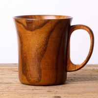 【jw】☇☇  Wood Cup Mug Beer Juice Tankard Handcrafted for Camping Office Accessories