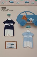 NEW SS2023 Bộ body cộc tay bé trai hình ô tô ABBIEOH cho bé 6m-12m