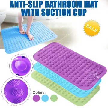 Shower Mat Non-slip Round Bathroom Mat With Strong Rubber Suction Cups And  Drain Holes Pvc Washable Shower Massage Foot Pad For Kids, Adults, Elderly