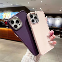 กรณีโทรศัพท์ IPhone 15 14 13 12 11 /Pro/max/Pro Max/x/xr/xs Max 7 Plus 8Plus เคสแฟชั่นฝากันกระแทกกรอบเลนส์ซิลิโคนนิ่มหรูหราขอบสี่เหลี่ยมเคสโทรศัพท์เคลือบ