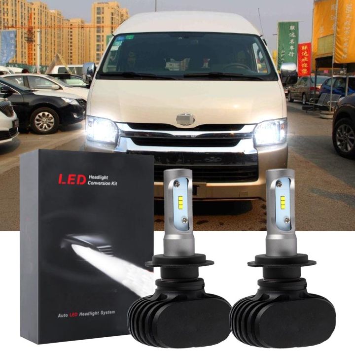 หลอดไฟหน้าฮาโลเจน-led-6000k-สีขาว-แบบเปลี่ยน-สําหรับ-toyota-hiace-van-2005-2019-รับประกัน-10-เดือน