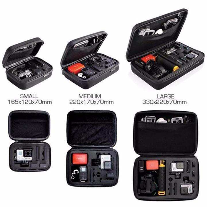best-seller-กระเป๋า-gopro-กันน้ำ-ลายเคฟล่า-ไซส์-s-m-l-กันกระแทก-camera-action-cam-accessories