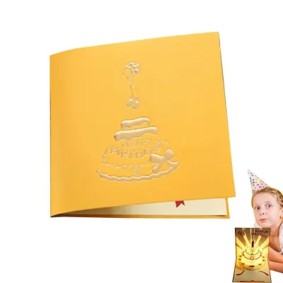 Creative PopUp Birthday Card 3D Music Light Happy Birthday Greeting Card with Birthday Cake Birthday Gift for Friends Family
