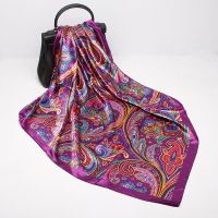 【CC】✻✘☌  Fashion Scarves Print Silk Scarf Female 90cmx90cm Luxury Brand Shawl Large Hijab Ladies