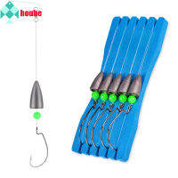 5Pcs Fish Line Binded Hooks ชุด Handmade Long-Throwing Fishhooks Luminous เหยื่อตกปลา Tackle Kit