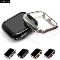 URVOI Cover for apple watch series 8 7 6 SE 5 4 case for iwatch electroplating shiny PC protector 41 45mm Ultra thin frame band