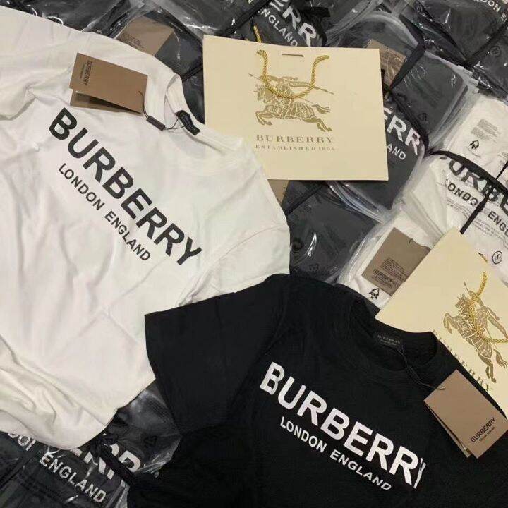 hot-sale-burberry-burberry-lt-tag-collar-label-gt-เสื้อยืดแขนสั้น-คอกลม-ผ้าฝ้ายแท้-ทรงหลวม-สไตล์คลาสสิก-สําหรับผู้ชาย-และผู้หญิง