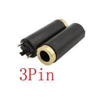 5Pcs Black 3.5 mm 3 Pin Audio Female Jack 3.5 3Pole Stereo Socket Earphone DIY Wire Connector