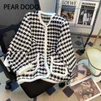 PEAR DODO เสื้อคาร์ดิแกนถักแบบเกาหลีสำหรับผู้หญิง