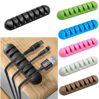 7 Lubang USB Kabel Organiser Kabel Penjepit Kawat Penggulung Headphone Earphone Pemegang Kabel Silikon Klip Saluran Telepon Manajemen Desktop