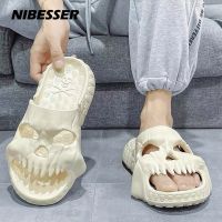 Skull Design Slippers Men Fashion Slippers Summer Outdoor Funny Slides Thick Platform Sandals Women Beach Non-Slip Flip Flops