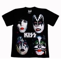 เสื้อวงร็อค Kiss เสื้อเท่ๆ band t-shirt แขนสั้นสีดำ เสื้อนักร้อง เสื้อยืดแฟชั่นวินเทจ90 ใส่ได้ทั้งชายและหญิง