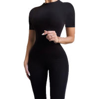 Crew Neck Sport Wear Casual Jumpsuit Women Solid Color Long Sleeve Skinny Sexy Playsuit Female Fitness Rompers Overalls