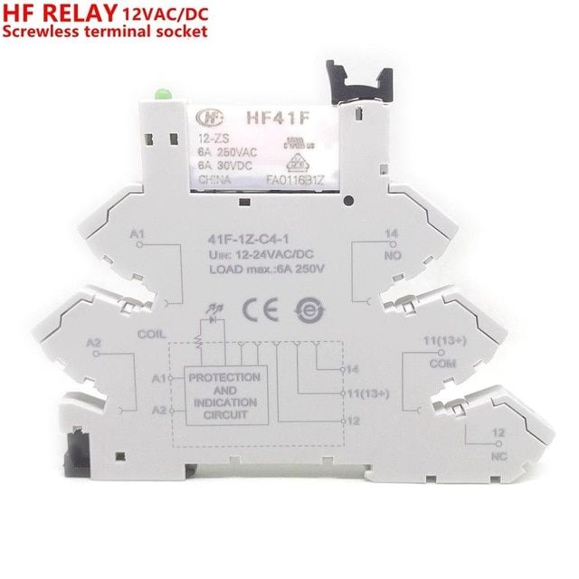 worth-buy-รีเลย์1co-สลิม-ssr-5v-12v-24v-230v-ติดตั้งบนซ็อกเก็ตพร้อมรีเลย์เวเฟอร์-hf41f-24-zs-12-zs