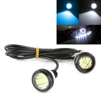 2ชิ้น DC12V สีขาว15W 12LED DRL การวิ่งเวลากลางวันไฟสำรองไฟติดรถยนต์