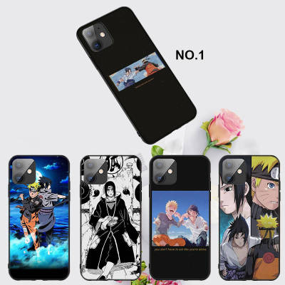 Casing หรับ iPhone 11 12 Mini X Xs XR Pro Max 6+ 6s+ 7+ 8+ 6 7 8 Plus 5 5s SE 2020 EL86 Naruto Sasuke Pattern Phone เคสโทรศัพท์ อ่อนนุ่ม TPU Black ปก