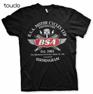 BSA Motorcycles Spark Plugs Licensed Birmingham Small Arms Black Mens T-shirt XS-4XL-5XL-6XL