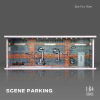 เคส1/64 Pecine ที่จอดรถแสดงฉากของตกแต่งเหมือนจริงรถ Diorama