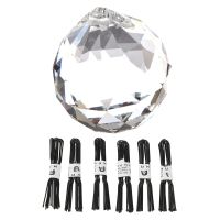 40MM Feng Shui Faceted Decorating Crystal Pendant Ball(Clear) with 60 Pcs Metal Hair Barrette U Shape