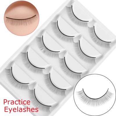 5Pairs Synthetic Hair False Eyelashes Makeup Beginner Training Individual Practice Teaching Lashes Extensions Supplies 8 12MM