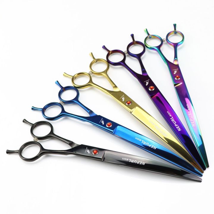 8.0 inch color Nepson twin tail pet grooming scissor curved scissor pet ...