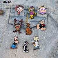 【DT】hot！ DMLSKY Cartoon Pin Metal Enamel Pins and Brooches for Fashion Lapel Badge Kids Gifts M4348