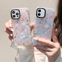 เคสสำหรับ iPhone 14 13 12 11 Pro Max X XR Xs Max 8 7 Plus SE 2020ฝาครอบป้องกันนิ่มใสเคสโทรศัพท์ลายดอกไม้ขนาดเล็ก