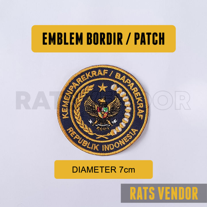 Emblem Bordir / Patch Logo Kemenparekraf Pariwisata Dan Ekonomi Kreatif ...