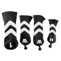 4 Pieces Waterproof PU Leather Golf Head Cover Hybrid Club Protector Sleeves Golfing Iron Head Covers