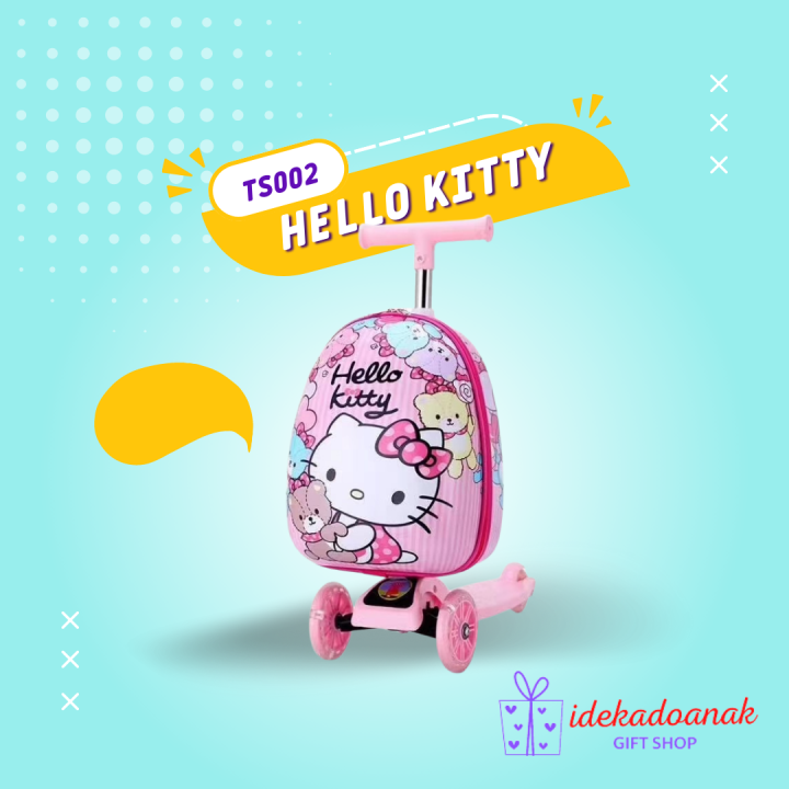 [IDE] TS002 MOTIF HK HELLO KITTY KOPER SKUTER ANAK 15 INCH 3 RODA LED ...