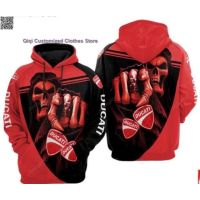 Ducati Skull V2 Black Red Ducati Ducati 3D Hoodie xxs-6xl