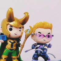 Disney Marvels Super Hero Wink Loki Hawkeye Action Figure Toys Decoration Model Dolls Disney Popmart Avengers Figures Dolls Toys