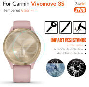 Zenia 2 Chiếc Phim Bảo Vệ Toàn Màn Hình Cho Garmin Vivomove 3S HD 9H 2.5D