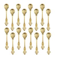 16 Pack Vintage Pattern Coffee Spoons, 4.5 Inch Demitasse Vintage Spoon for Espresso, Tea, Dessert, Condiments(Golden)