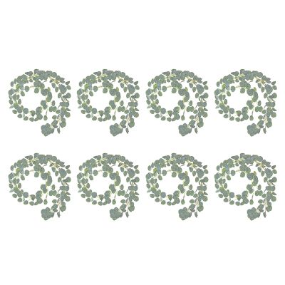 8Pcs Green Eucalyptus Leaves Garland Artificial Flowers Rattan Fake Plant Leaf Vines for Wedding Birthday Party Decor