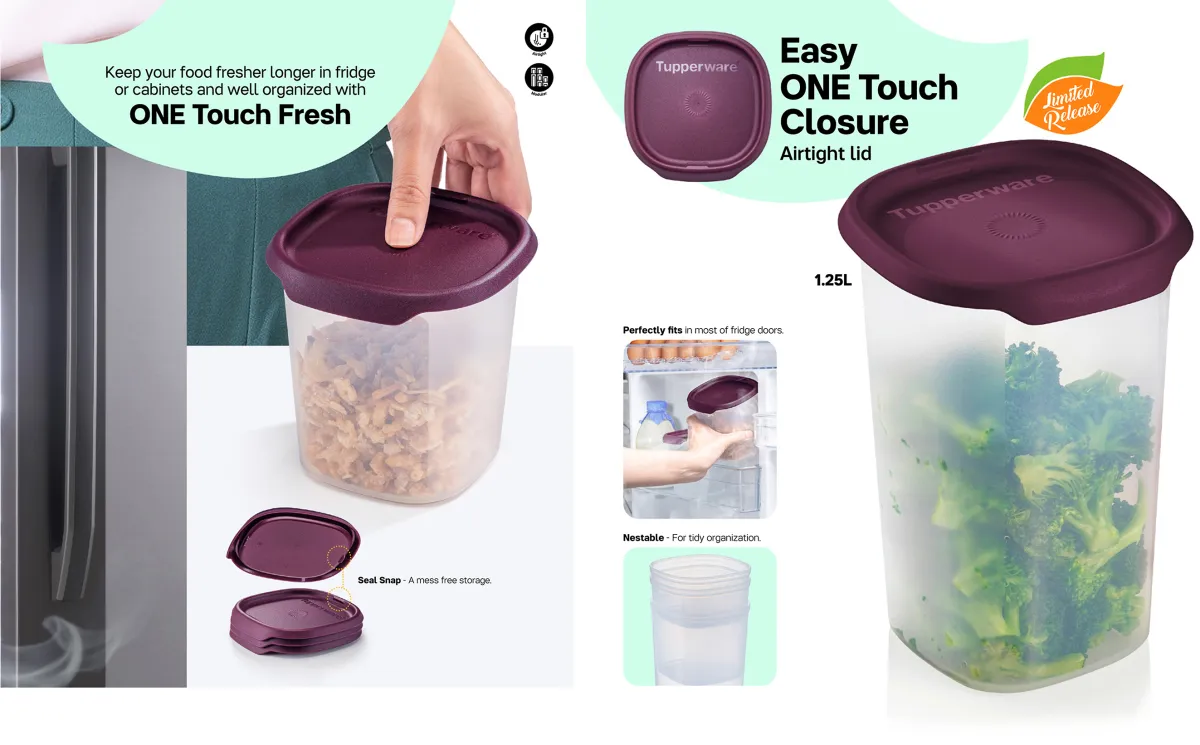 🔥 TUPPERWARE One Touch Fresh Square Set / Food Storage / Food Container / Airtight Food Container / Fridge Container / Freezermater | Lazada