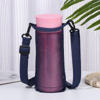 ✌✎ GOGOUP Travel Outdoor Net Cup Bag Portable Beverage Bag Sports Water Bottle Cover Visual Bag Backstrap Camping Accessories