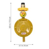 เครื่องควบคุมแก๊สโพรเพนควบคุมพร้อมมาตรวัดระดับมาเกจวัดความดันมิเตอร์สำหรับบาร์บีคิววาล์วลดความดันช่างประปาสำหรับตั้งแคมป์