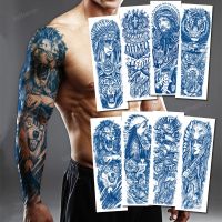 【YF】 Full Arm Sleeve Temporary Tattoos Juice Ink Lasting Semi Permanent Body Art Sexy Large Fake Tattoo for Men Women Adult Beauty