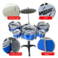 Children Musical Instrument Toy 5 Drums Simulation Jazz Drum Kit with Drumsticks Educational Musical Toy for Kids