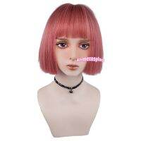 (วิกผมคอสเพลย์) Animecosplay 9สี30ซม. สีชมพูบริสุทธิ์โลลิต้าวิกผมผู้หญิงสีดำสีขาวสังเคราะห์คอสเพลย์สีบลอนด์สีส้มกับเรียบแบน