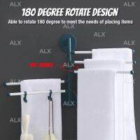 ALX 180 Degree Rotating Hanger 5 Tier No Drill Wall Mount Rack Coat Bathroom Space Saving Towel Penyangkut Tuala 免打孔毛巾架