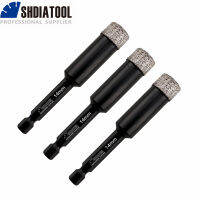 SHDIATOOL 3Pcs 8Mm 8Mm 10Mm สูญญากาศ zed Diamond Core Bits Qucik Fitting Shank Dry Drilling Bits Professional คุณภาพ Hole Saw