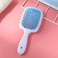 【CC】 Wide Teeth Air Cushion Comb Wet Dry Hair Detangling Scalp Massage Hairdressing Hollow Hanging Hole Handle