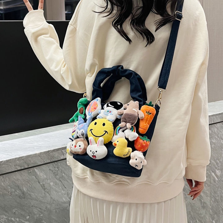 2023-spring-new-simple-fashion-handbag-womens-korean-style-womens-shoulder-bag-cute-casual-smiley-messenger-bag