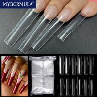 120pcs 3XL Square No C Curve Straight Extra Long Nail Tips capsule americaine Artificial Acrylic False Nail capsule ongle