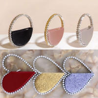 Colour Diamond Circular Evening Bag Women 2020 New Round Handle Rhinestone Dinner Clutch Purse Ladies Half Moon Handbag Fashion