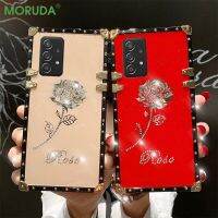 เคสโทรศัพท์ลายดอกกุหลาบมีกากเพชรแฟชั่น,สำหรับ Samsung กาแล็คซี่ S22 S21เป็นพิเศษพร้อม S20 FE Note 20 S10กรอบเคสโทรศัพท์สี่เหลี่ยม